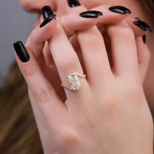 The Pave Skyler Set With A Radiant Moissanite