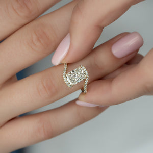 The Pave Skyler Set With A 1 Carat Radiant Moissanite