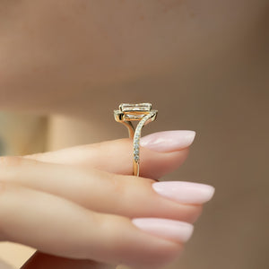 The Pave Skyler Set With A 1 Carat Radiant Lab Diamond