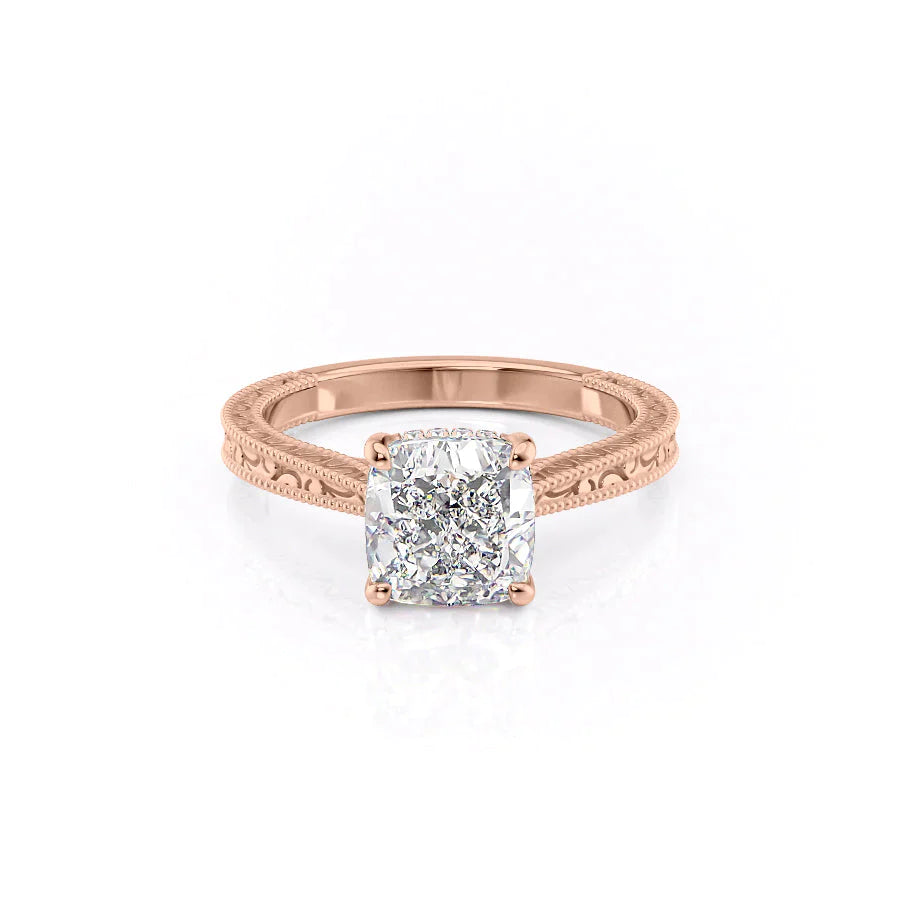 The Elizabeth Set With A 1 Carat Cushion Lab Diamond