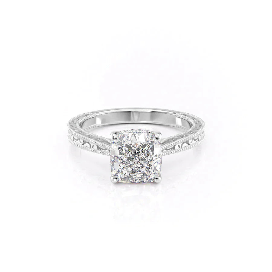 The Elizabeth Set With A 3 Carat Cushion Lab Diamond