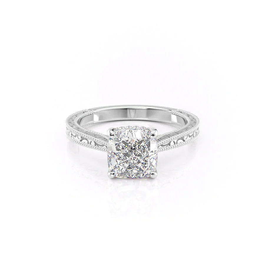 The Elizabeth Set With A 1 Carat Cushion Lab Diamond