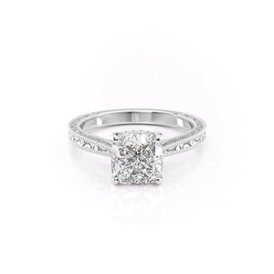 The Elizabeth Set With A 1 Carat Cushion Lab Diamond