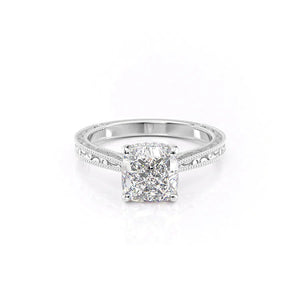 The Elizabeth Set With A 1 Carat Cushion Moissanite