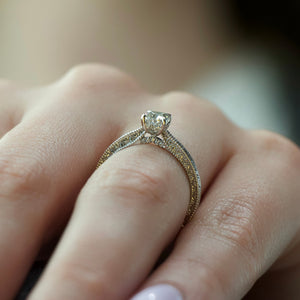 The Elizabeth Set With A 2 Carat Cushion Lab Diamond