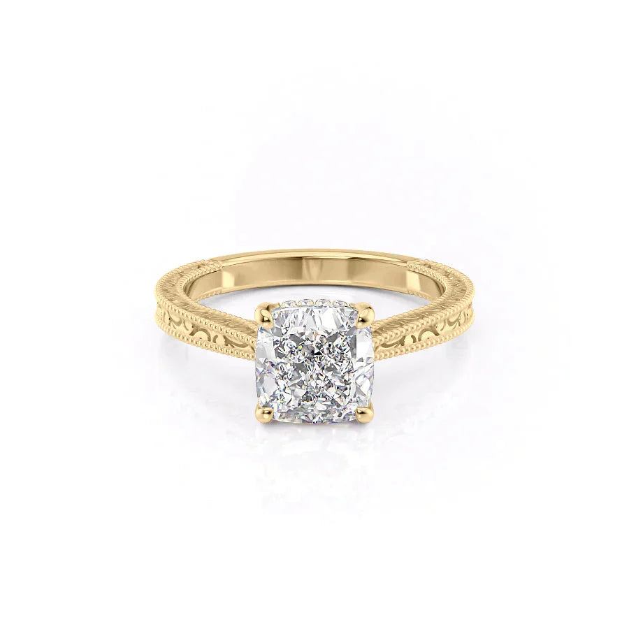 The Elizabeth Set With A 1.5 Carat Cushion Lab Diamond