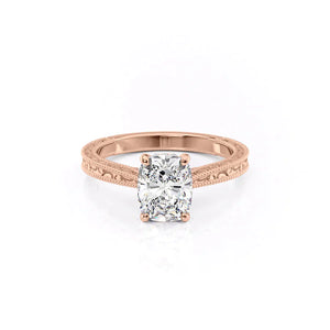 The Elizabeth Set With A 1 Carat Elongated Cushion Lab Diamond