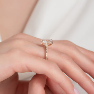 The Elizabeth Set With A Elongated Cushion Moissanite