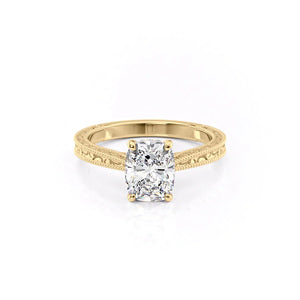 The Elizabeth Set With A 1.5 Carat Elongated Cushion Lab Diamond