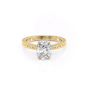 The Elizabeth Set With A Elongated Cushion Moissanite