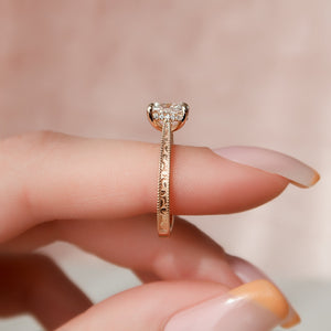 The Elizabeth Set With A 1.5 Carat Elongated Cushion Lab Diamond