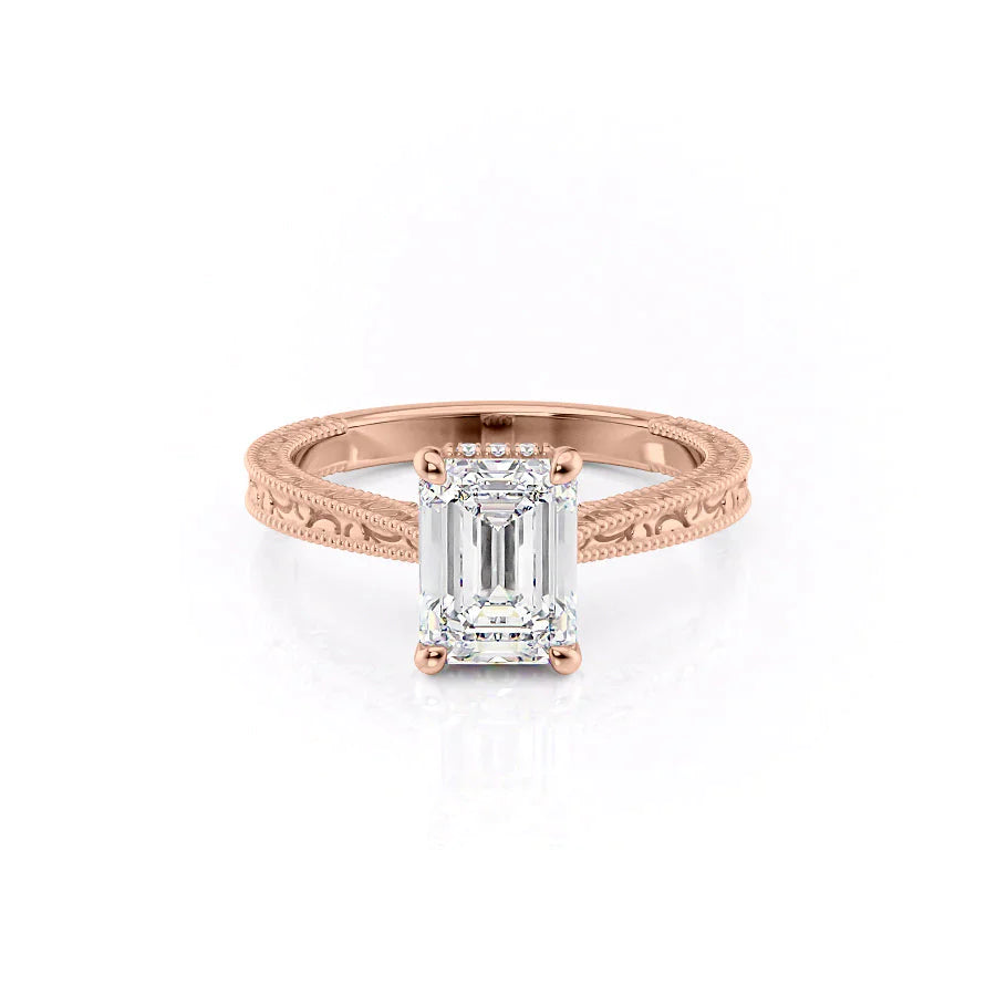 The Elizabeth Set With A 2 Carat Emerald Lab Diamond