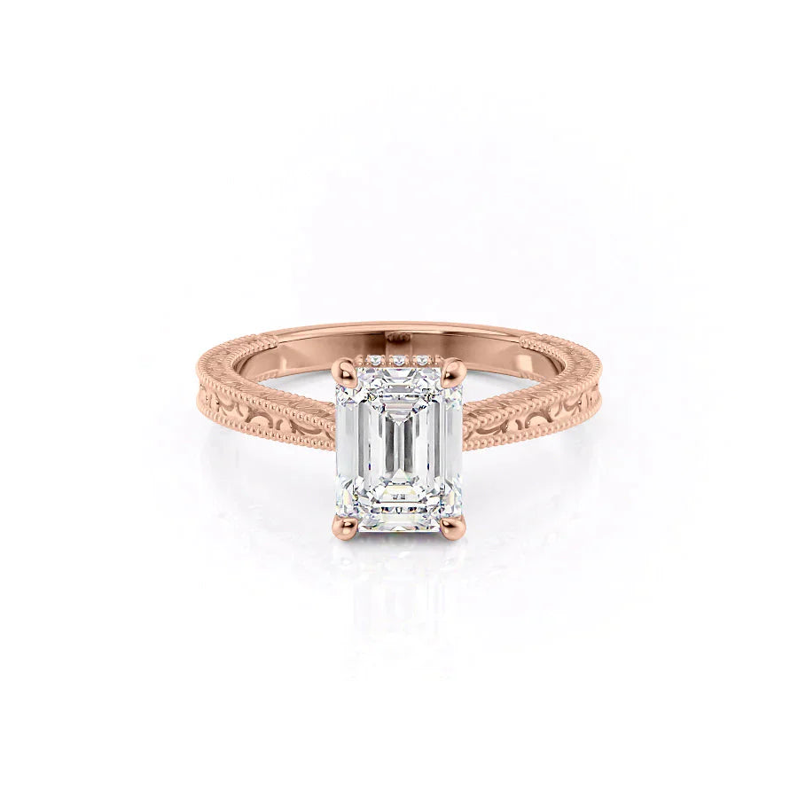The Elizabeth Set With A 3 Carat Emerald Lab Diamond
