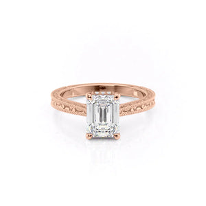 The Elizabeth Set With A 1 Carat Emerald Lab Diamond