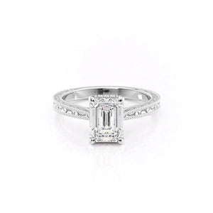 The Elizabeth Set With A 3 Carat Emerald Lab Diamond