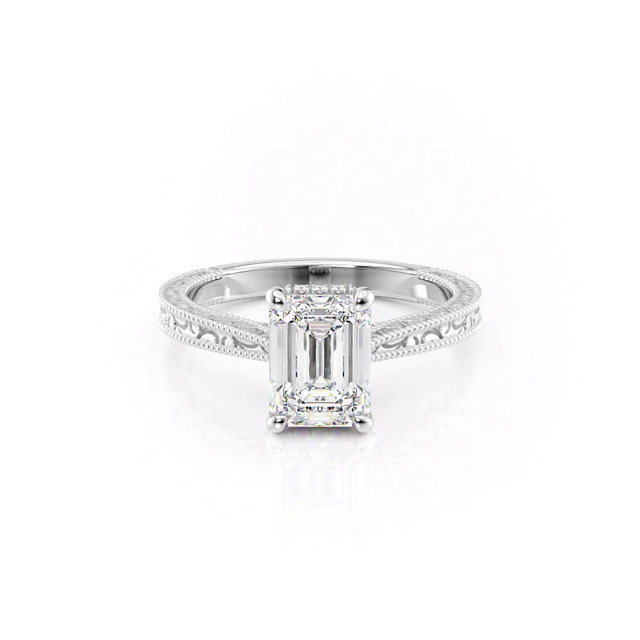 The Elizabeth Set With A 2.5 Carat Emerald Lab Diamond