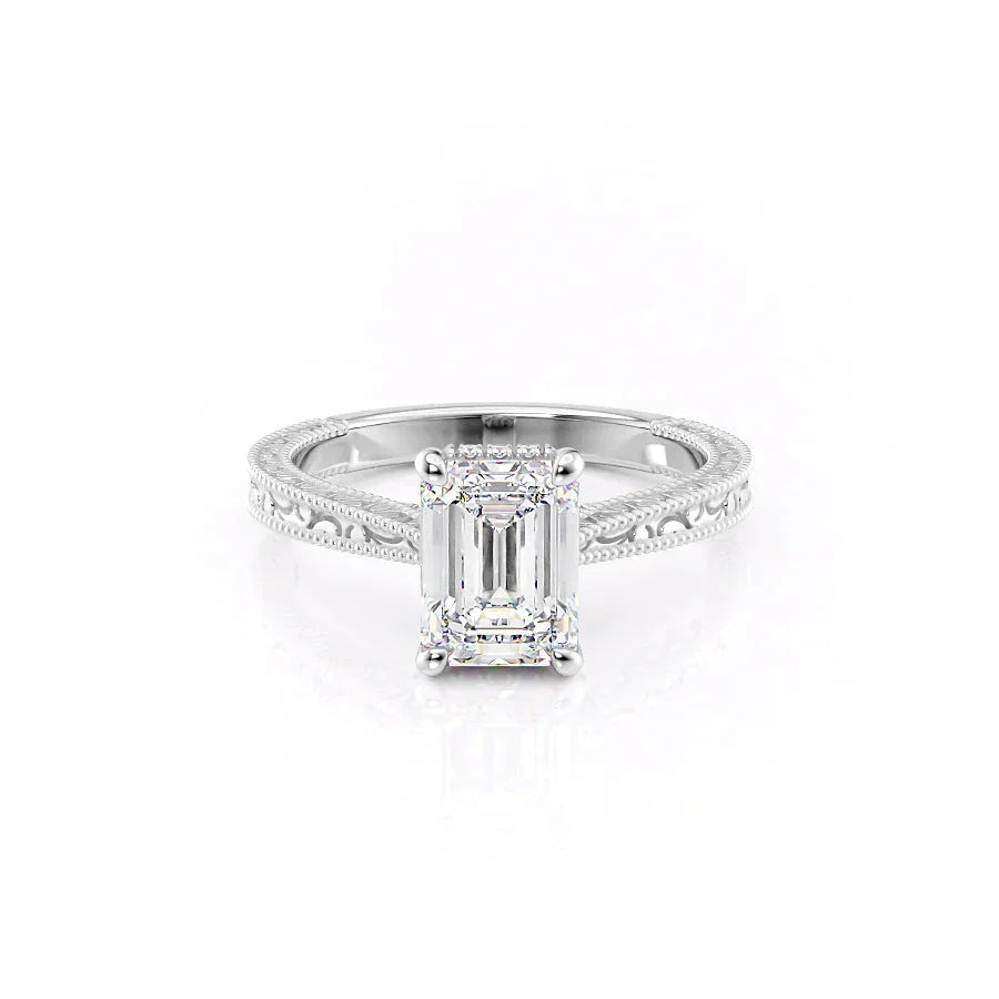 The Elizabeth Set With A 2 Carat Emerald Lab Diamond