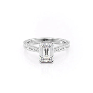 The Elizabeth Set With A 1 Carat Emerald Lab Diamond