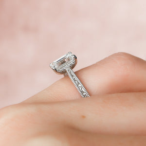 The Elizabeth Set With A 3 Carat Emerald Lab Diamond