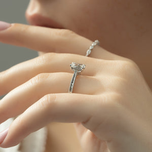 The Elizabeth Set With A 3 Carat Emerald Lab Diamond