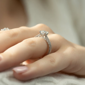 The Elizabeth Set With A 3 Carat Emerald Lab Diamond