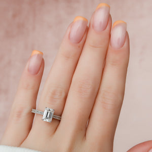 The Elizabeth Set With A 3 Carat Emerald Lab Diamond
