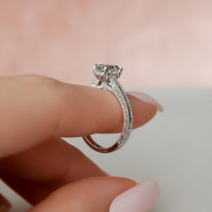 The Elizabeth Set With A 3 Carat Emerald Lab Diamond