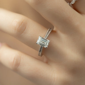 The Elizabeth Set With A 3 Carat Emerald Lab Diamond