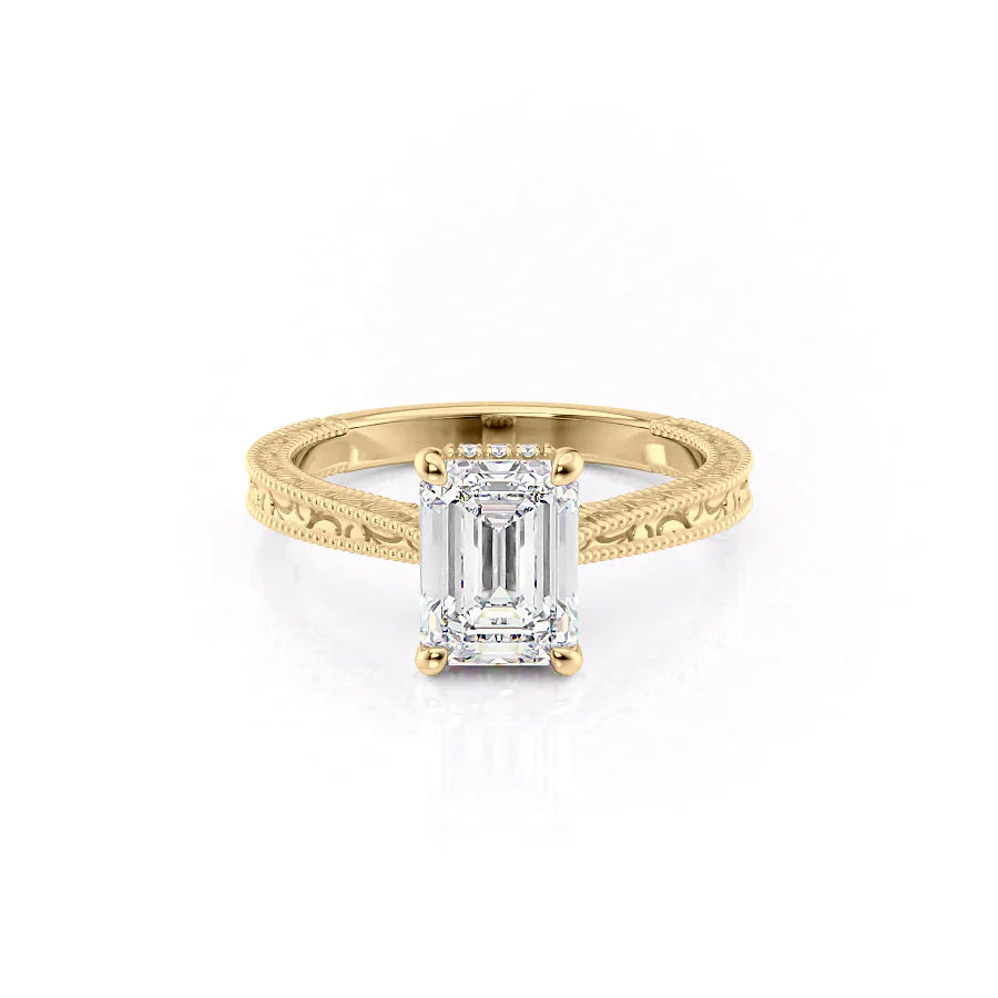 The Elizabeth Set With A 1 Carat Emerald Lab Diamond