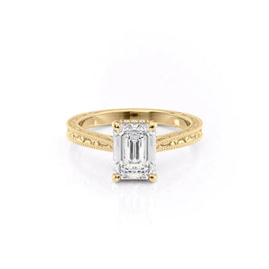 The Elizabeth Set With A 1 Carat Emerald Lab Diamond