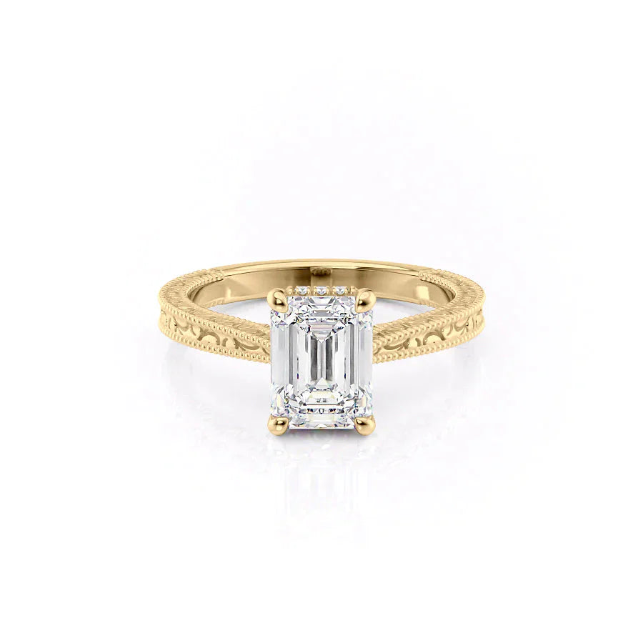 The Elizabeth Set With A 1 Carat Emerald Lab Diamond