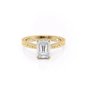 The Elizabeth Set With A 1 Carat Emerald Lab Diamond