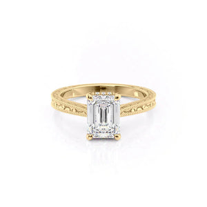 The Elizabeth Set With A Emerald Moissanite
