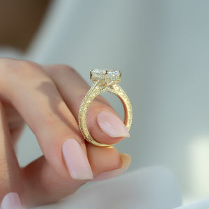 The Elizabeth Set With A 2 Carat Emerald Lab Diamond