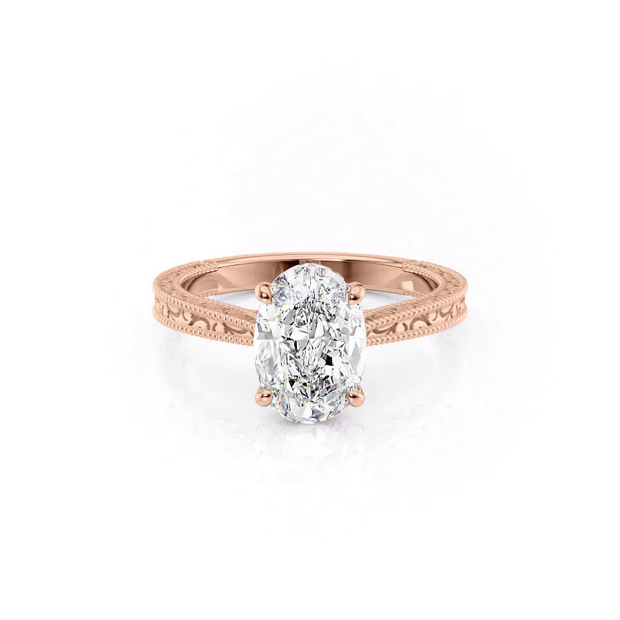 The Elizabeth Set With A 1 Carat Oval Moissanite