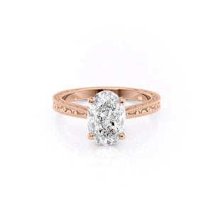 The Elizabeth Set With A 1 Carat Oval Moissanite