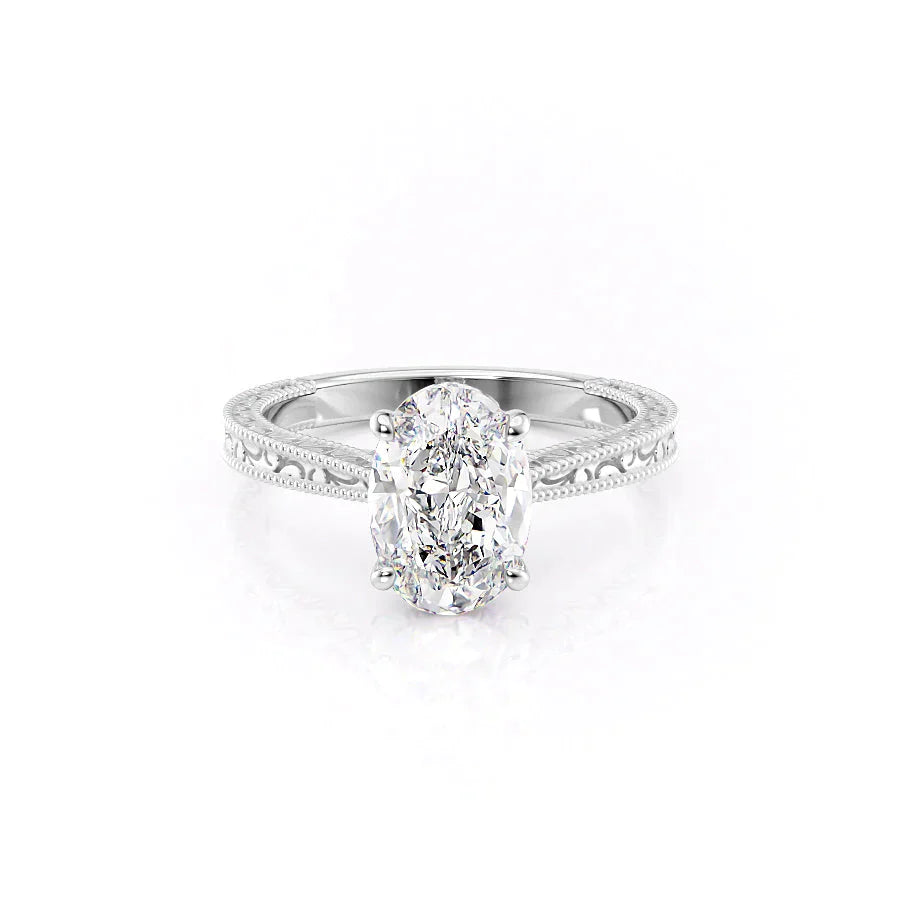The Elizabeth Set With A 3 Carat Oval Lab Diamond