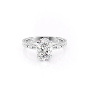 The Elizabeth Set With A 1 Carat Oval Moissanite