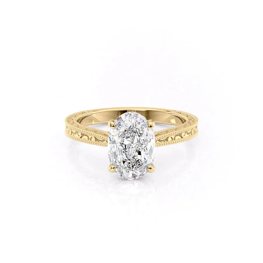 The Elizabeth Set With A 1.5 Carat Oval Lab Diamond