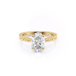 The Elizabeth Set With A 1 Carat Oval Moissanite