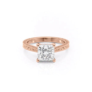 The Elizabeth Set With A 2.5 Carat Princess Lab Diamond