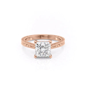 The Elizabeth Set With A 1.5 Carat Princess Lab Diamond
