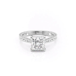The Elizabeth Set With A 1 Carat Princess Lab Diamond