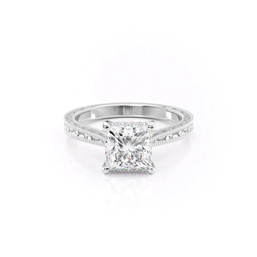 The Elizabeth Set With A 2.5 Carat Princess Lab Diamond