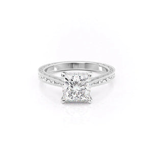 The Elizabeth Set With A 1.5 Carat Princess Lab Diamond