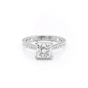 The Elizabeth Set With A 1 Carat Princess Moissanite