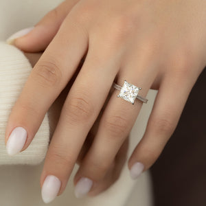 The Elizabeth Set With A 1 Carat Princess Lab Diamond