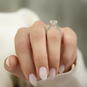 The Elizabeth Set With A 1 Carat Princess Lab Diamond
