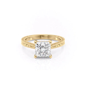 The Elizabeth Set With A 1.5 Carat Princess Lab Diamond