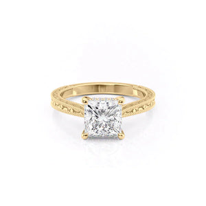 The Elizabeth Set With A 2.5 Carat Princess Lab Diamond